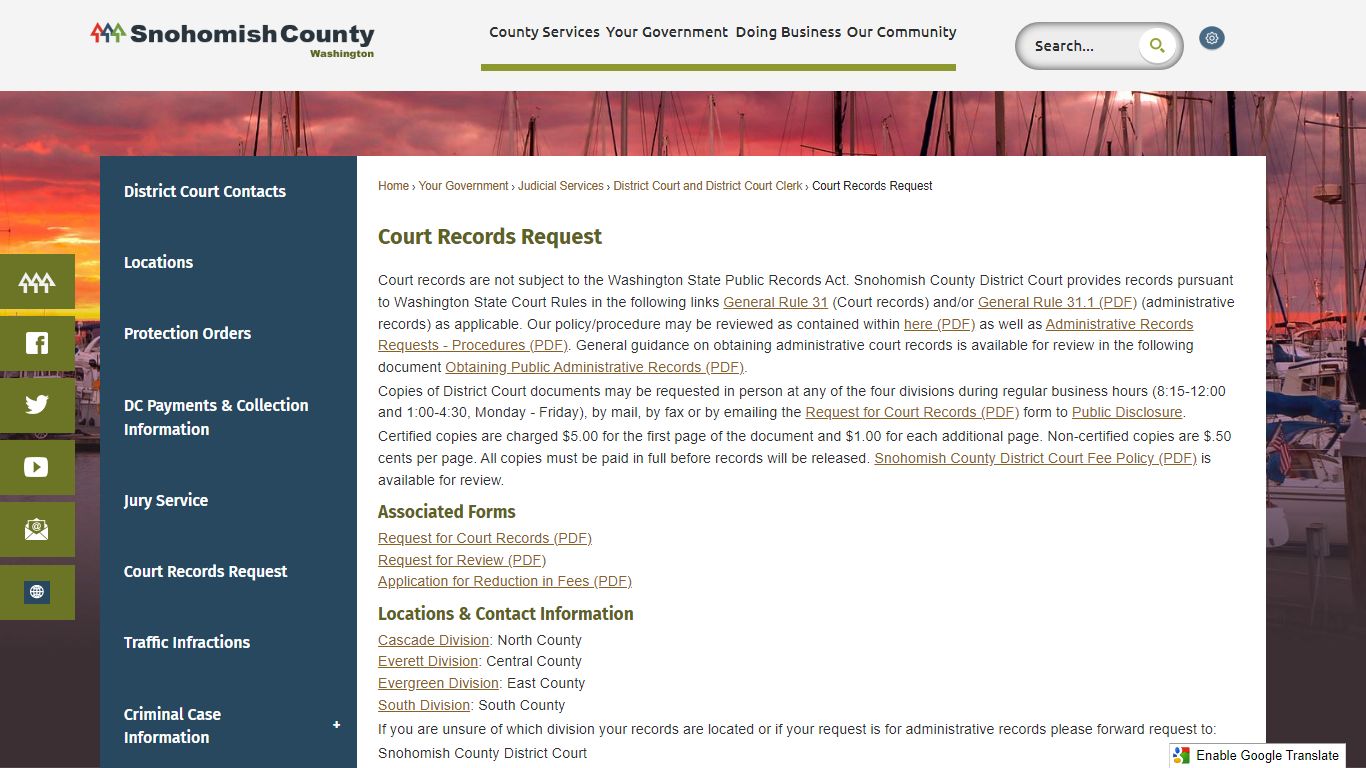 Court Records Request | Snohomish County, WA - Official ...