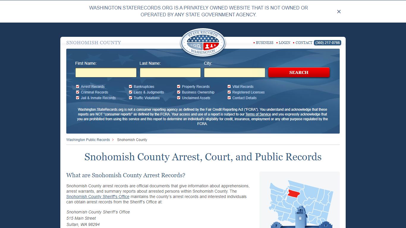 Snohomish County Arrest, Court, and Public Records
